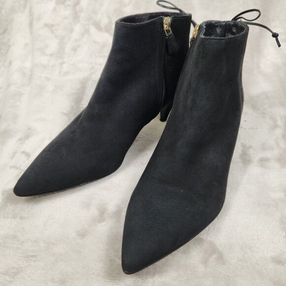 GRIGIARANCIO Suede Booties Black Made in Italy - Picture 1 of 11